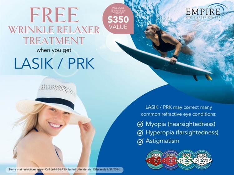 Get 25 units of Dysport free when you get LASIK/PRK